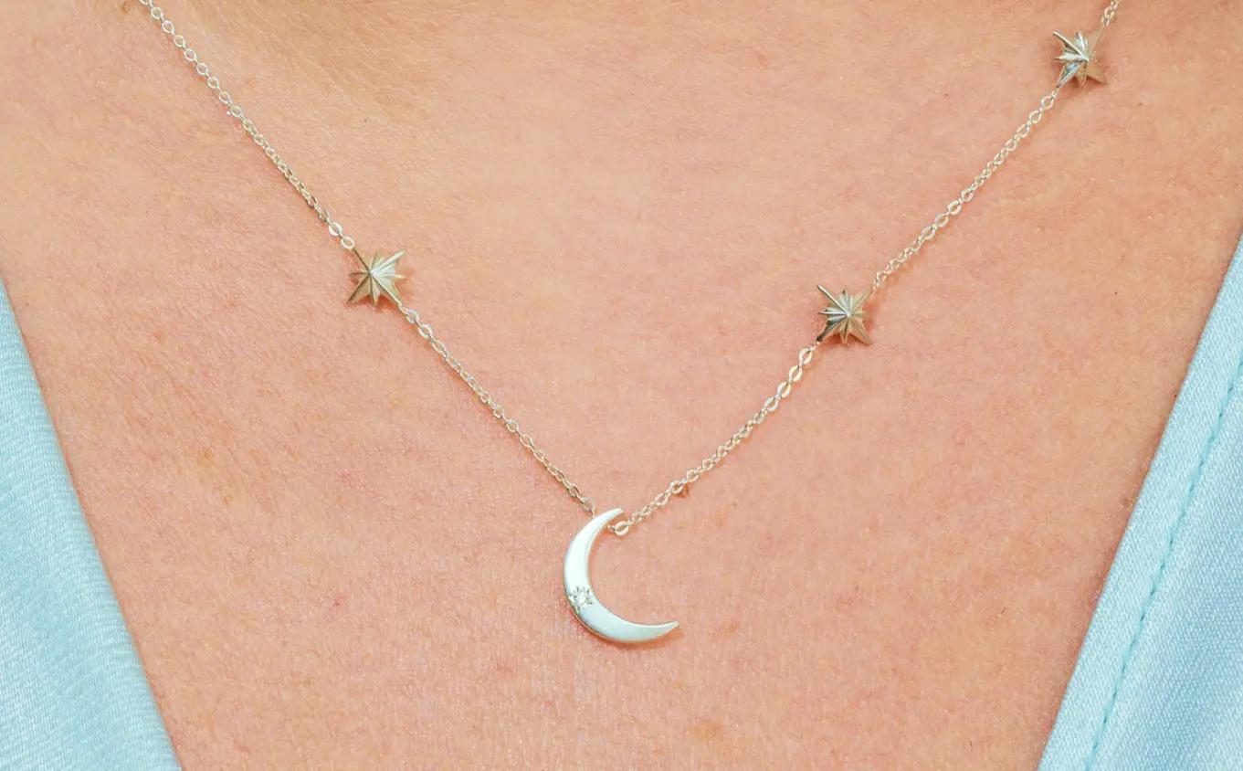 A moon and star necklace